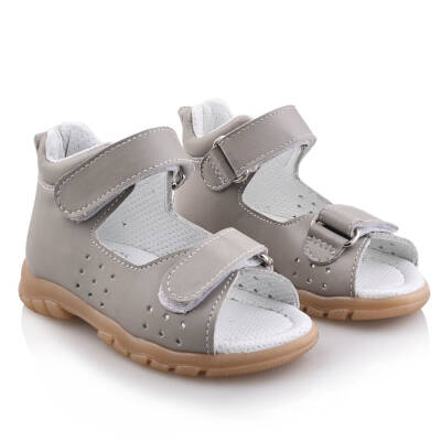 GÖKÇE Bebe Çocuk Genç Kız Erkek Unisex Günlük Hakiki Deri Sandalet - 43