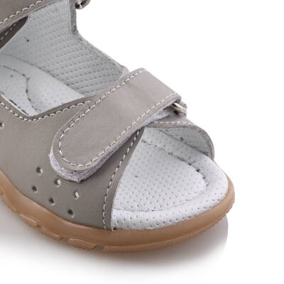 GÖKÇE Bebe Çocuk Genç Kız Erkek Unisex Günlük Hakiki Deri Sandalet - 48