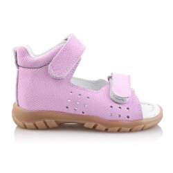 GÖKÇE Bebe Çocuk Genç Kız Erkek Unisex Günlük Hakiki Deri Sandalet 04-Pembe