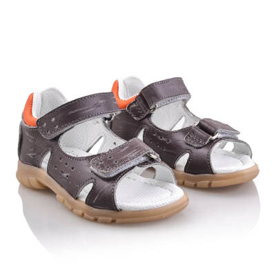 SAKIK Bebe Çocuk Genç Kız Erkek Unisex Günlük Hakiki Deri Sandalet - 23