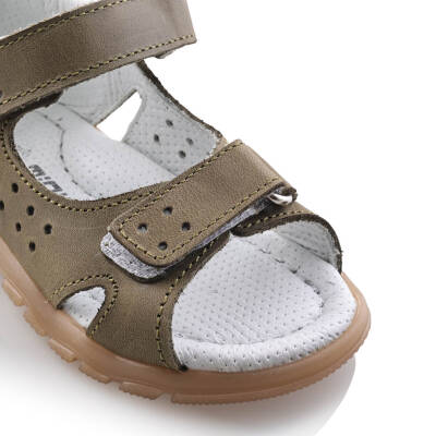 SAKIK Bebe Çocuk Genç Kız Erkek Unisex Günlük Hakiki Deri Sandalet - 45