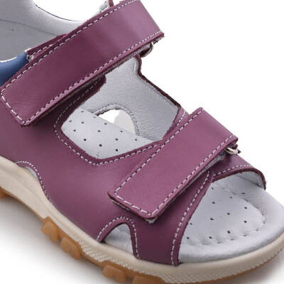 ŞARA Bebe Çocuk Genç Kız Erkek Unisex Günlük Hakiki Deri Sandalet - 58