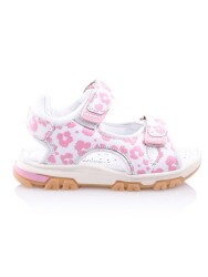 TAYGUN Bebe Çocuk Ortopedik Unisex Erkek Kız Hakiki Deri Dinazor Baskılı Sandalet 05-Pembe